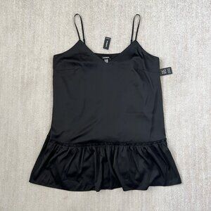 NWT Express Black Ruffle Hem Cocktail Mini Dress XL